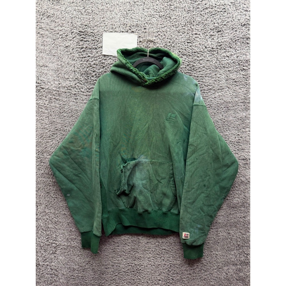 Vintage 1980's Legends Athletic Embroidered Fleece Pullover Hoodie Green Mens XL